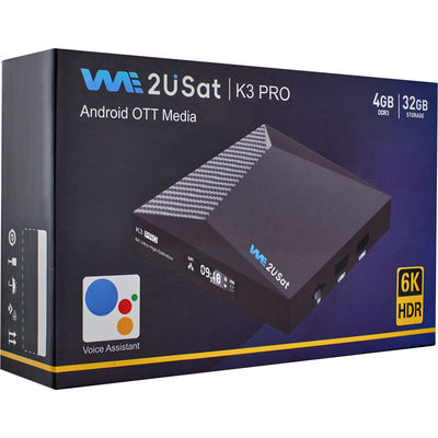 Box IPTV personalizado para Android We2u K3 Pro Box IPTV de por vida Negro